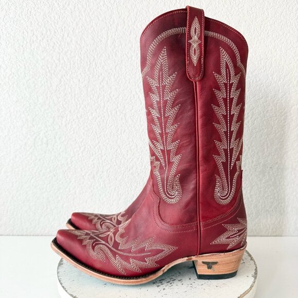 Lane LEXINGTON Womens Cowboy Boots 9.5 Red Western Cowgirl Mid Calf Pointed Toe - Picture 4 of 11